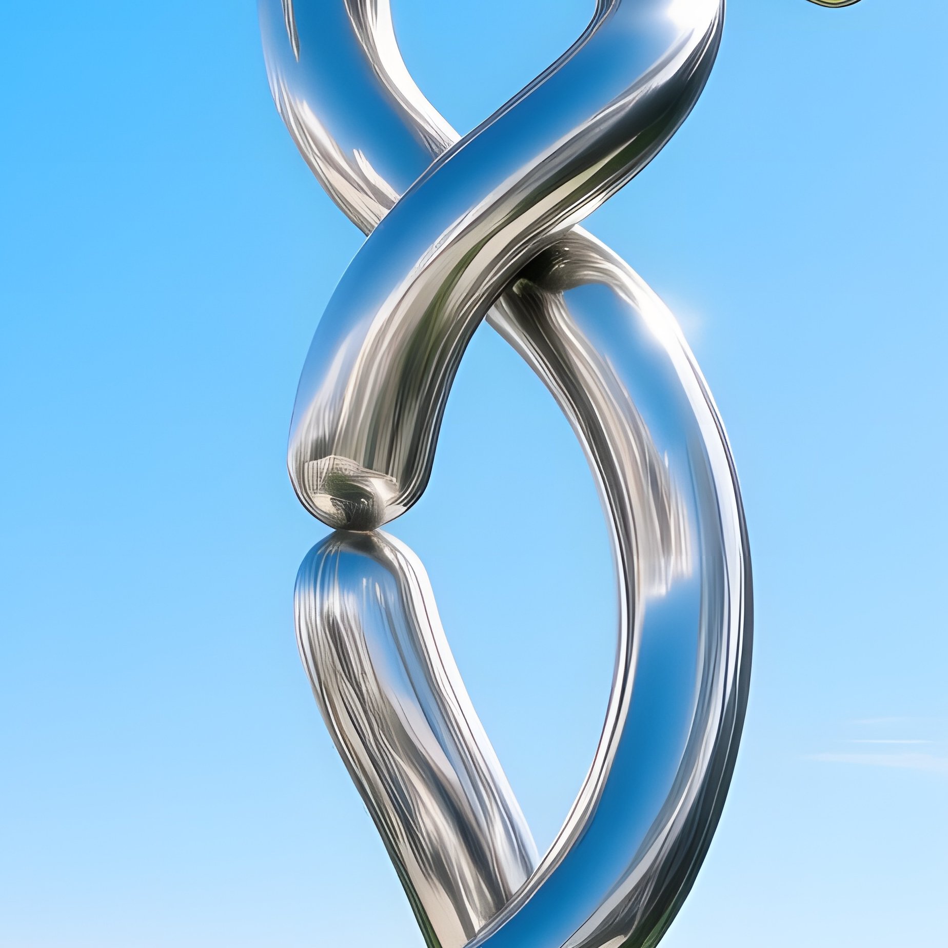 Modern Skyscraper Rooftop Garden Abstract Human Sculpture Sausage Tubes - Full Resolution Quality Preview