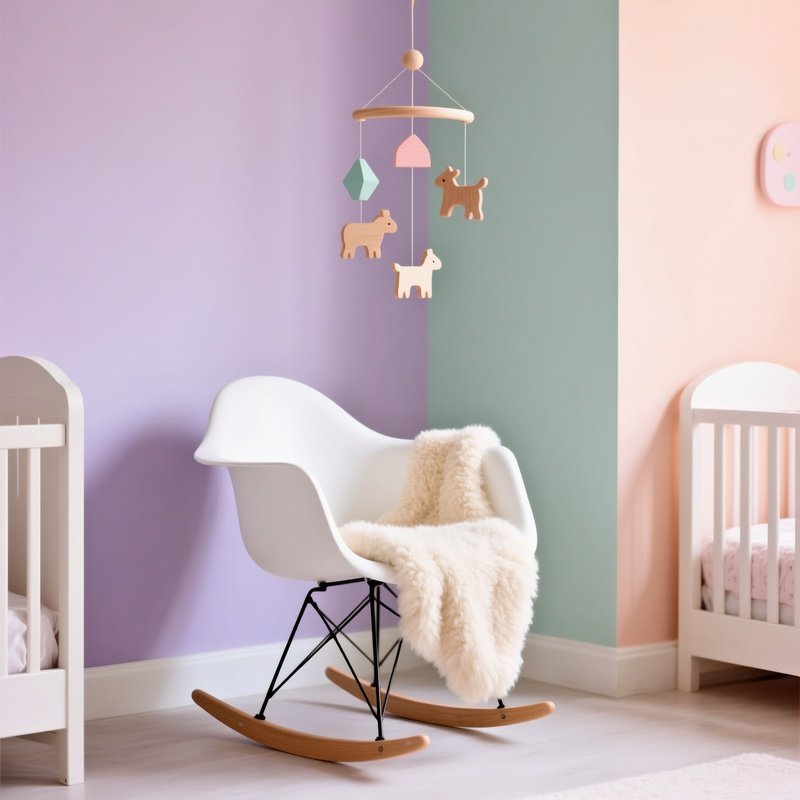Modern White Eames Rocking Chair In Nursery