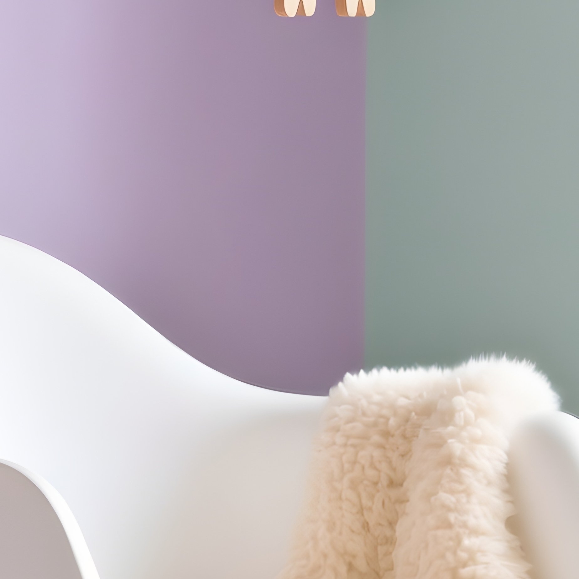 Modern White Eames Rocking Chair In Nursery - Full Resolution Quality Preview