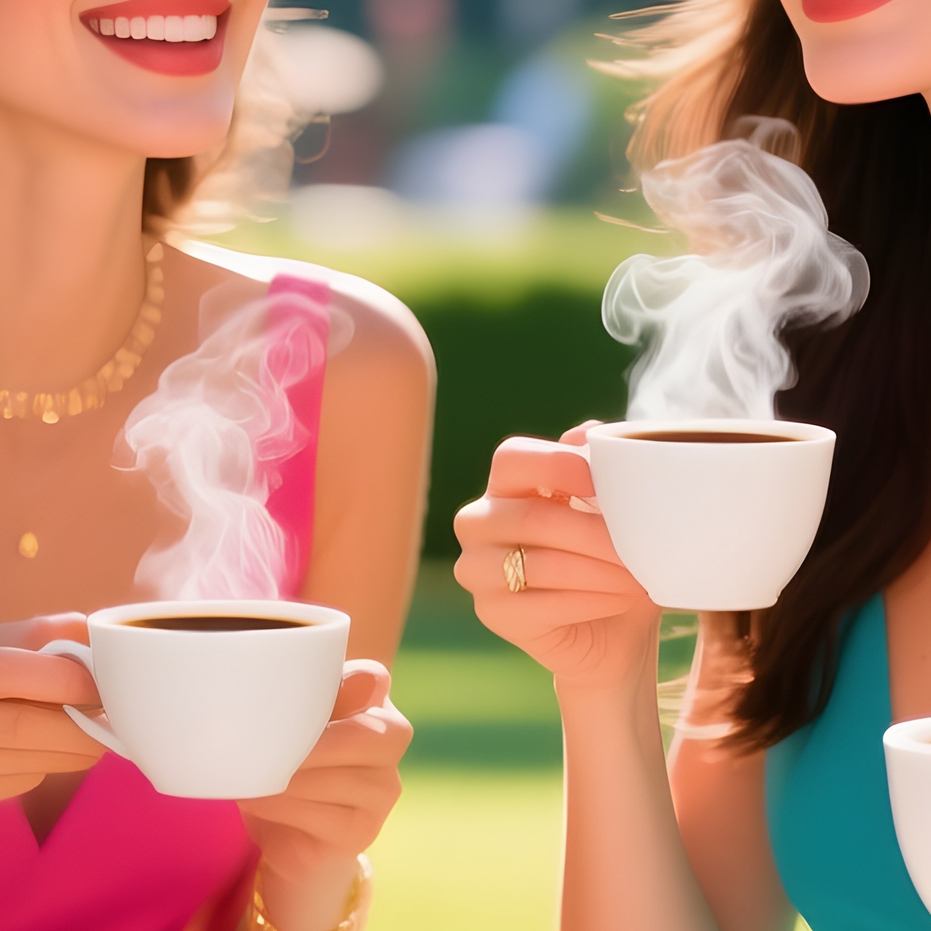 Modern Women Brunch Outdoor - Full Resolution Quality Preview