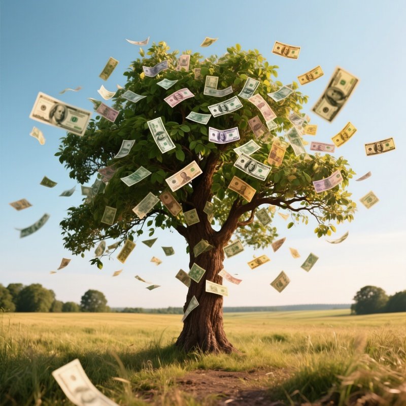Money Tree Realistic Field Banknotes