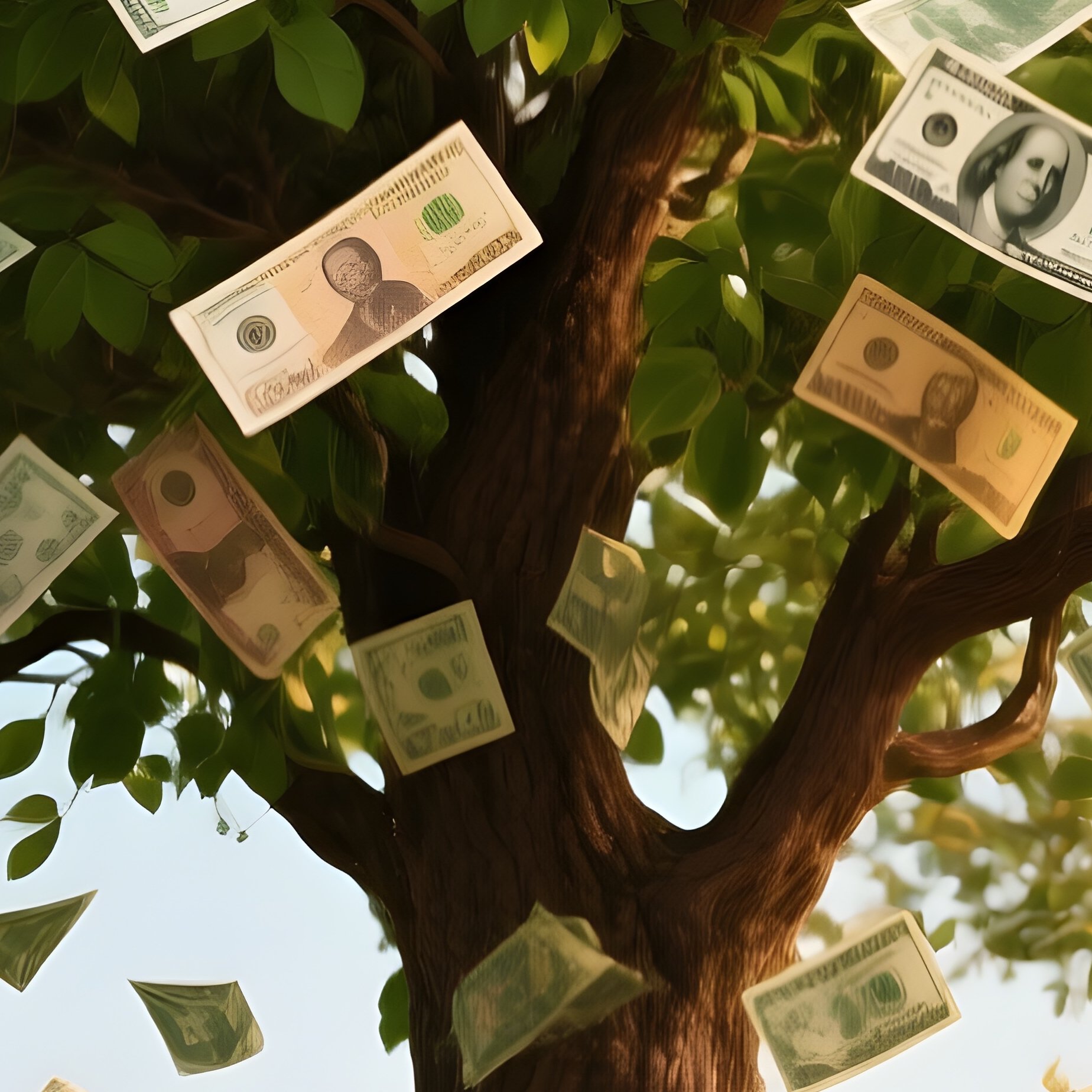Money Tree Realistic Field Banknotes - Full Resolution Quality Preview