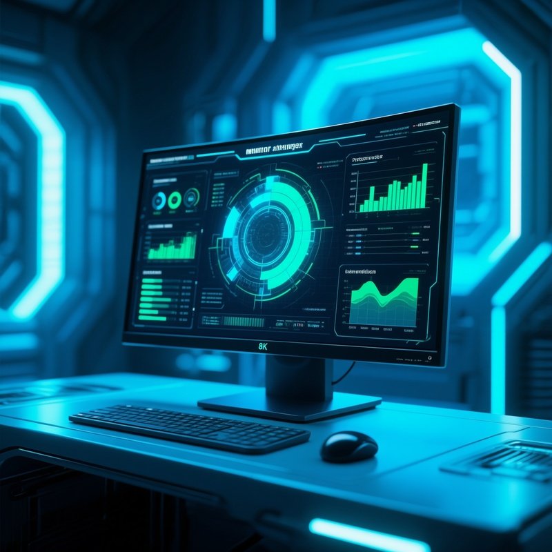 Monitor Showing System Diagnostics Science Fiction
