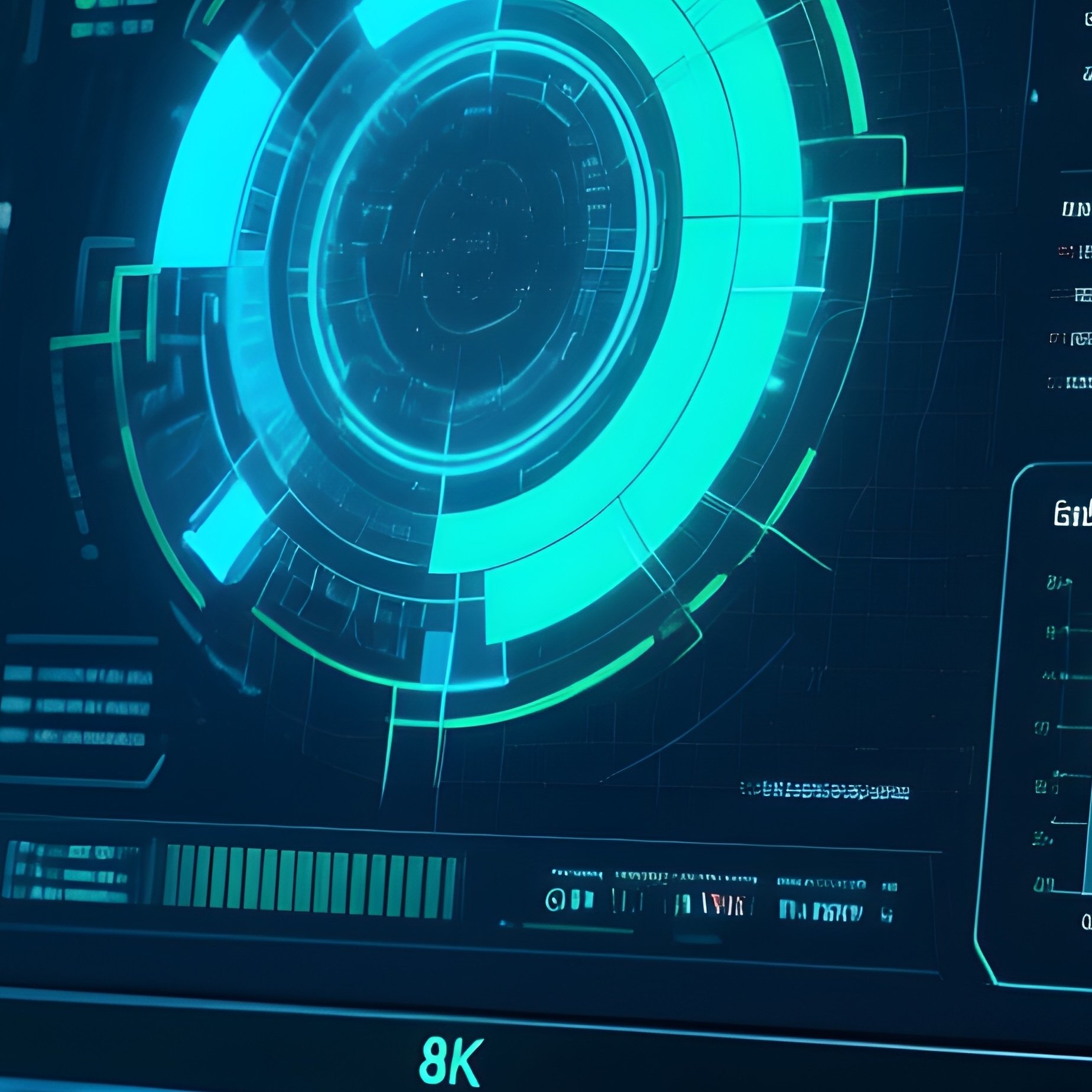 Monitor Showing System Diagnostics Science Fiction - Full Resolution Quality Preview