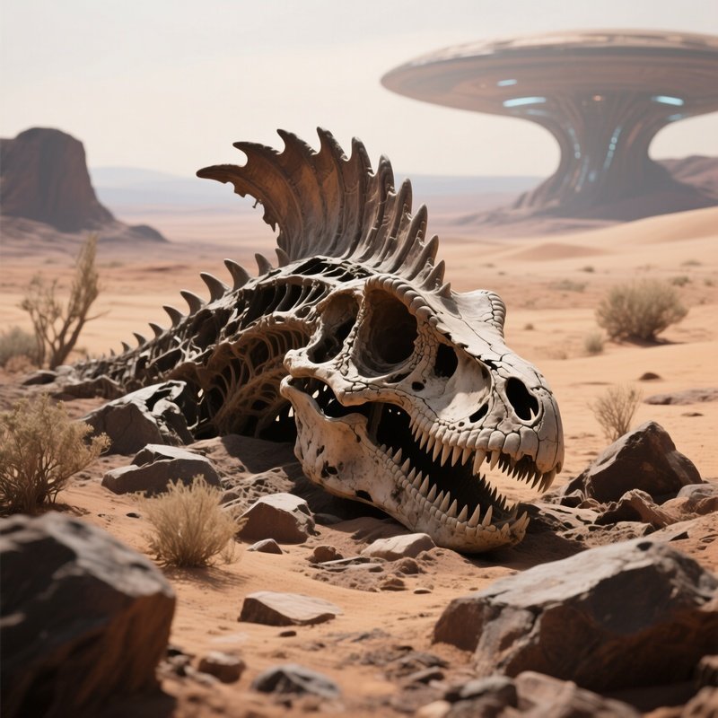 Monolophosaurus Fossil Science Fiction Art