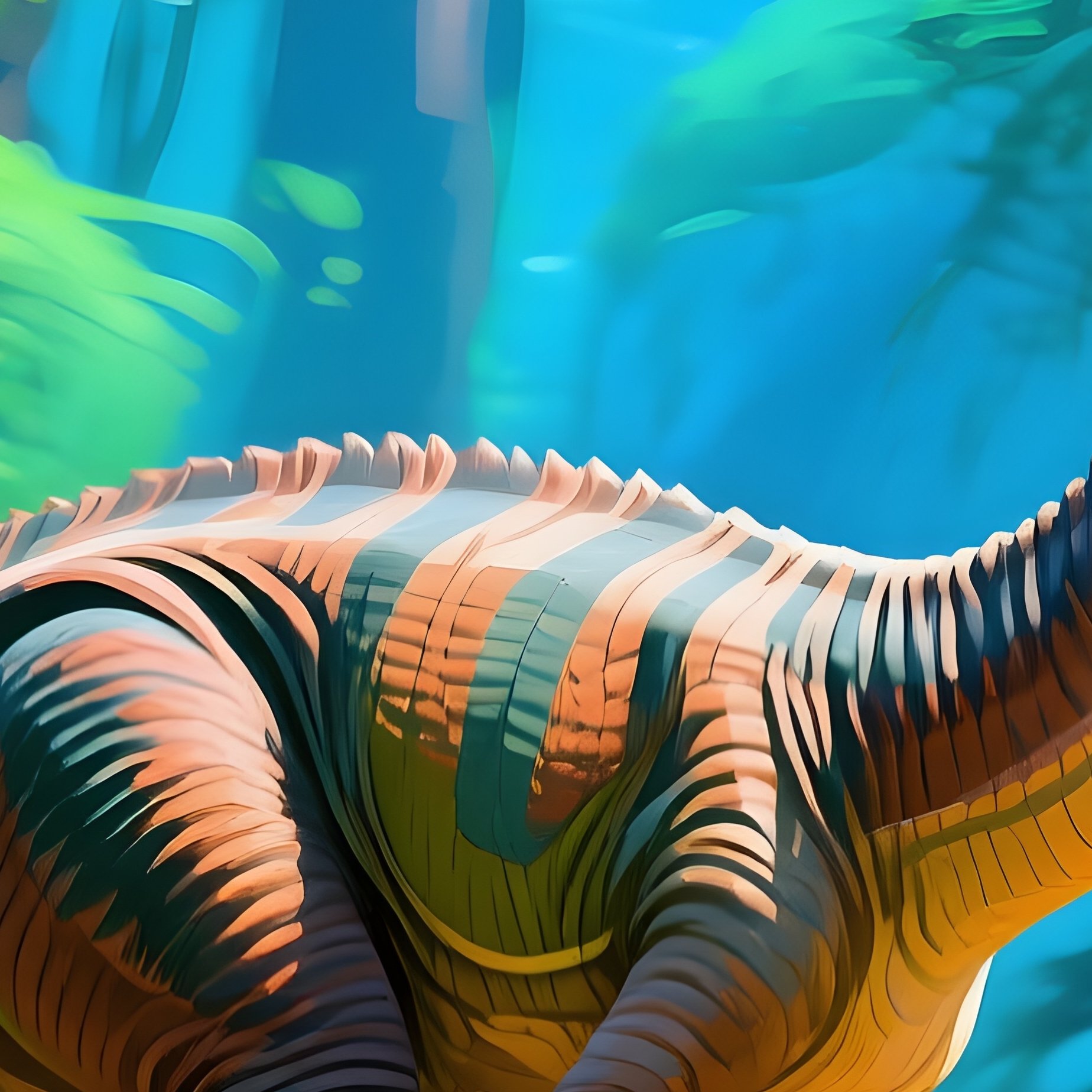 Monolophosaurus Prehistoric Scene Digital Art - Full Resolution Quality Preview