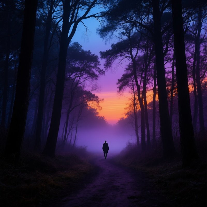 Moody Dusk Forest Path