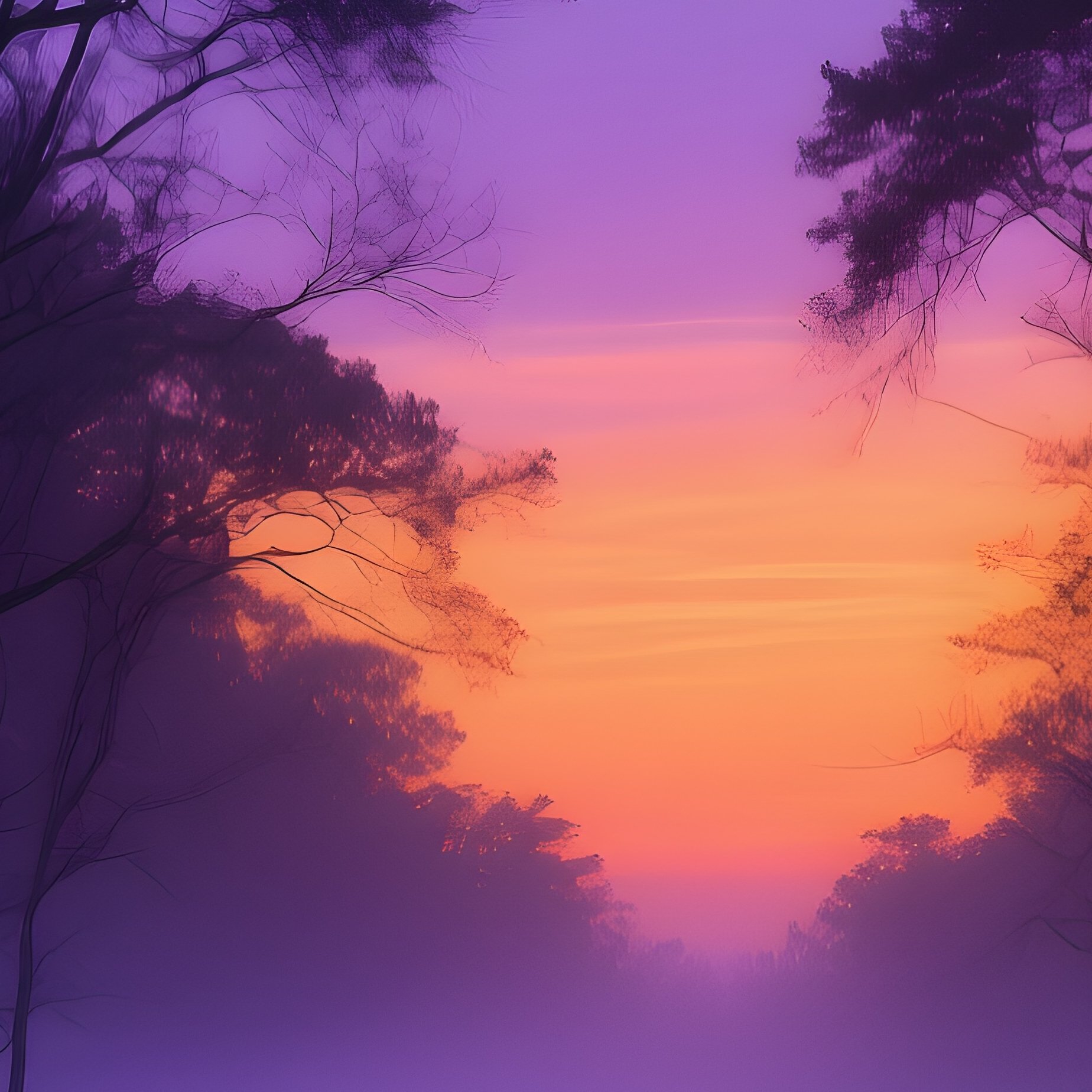 Moody Dusk Forest Path - Full Resolution Quality Preview