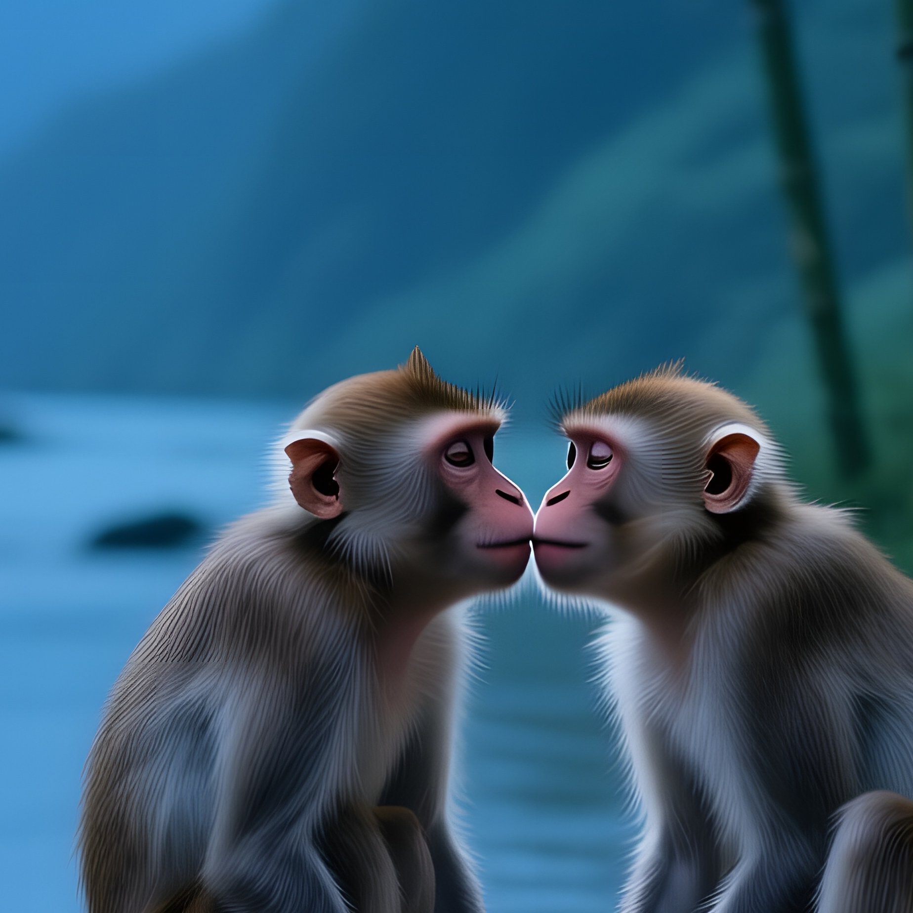 Moonlit Bamboo Grove Macaques Fireflies - Full Resolution Quality Preview