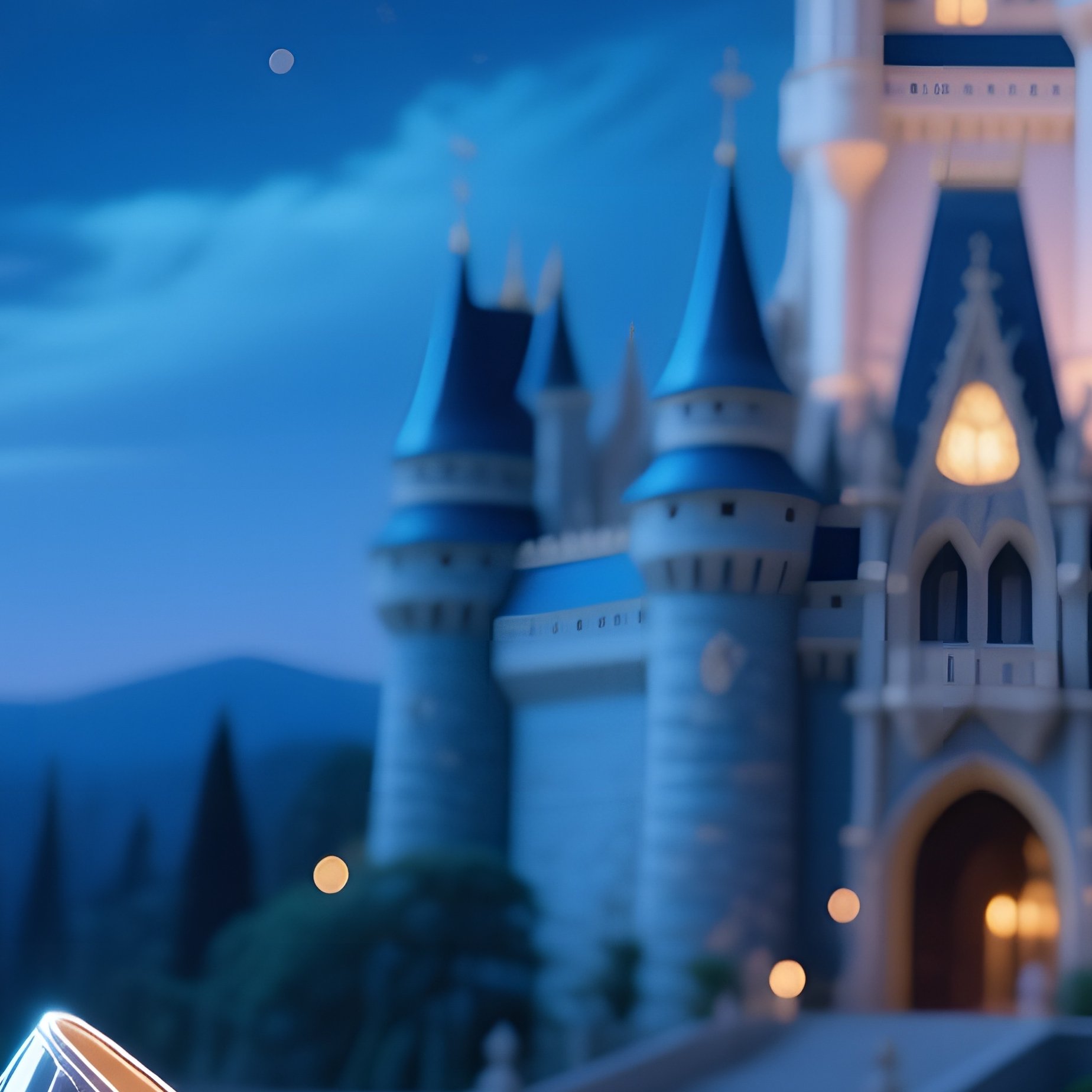 Moonlit Castle Balcony Cinderellas Slipper - Full Resolution Quality Preview