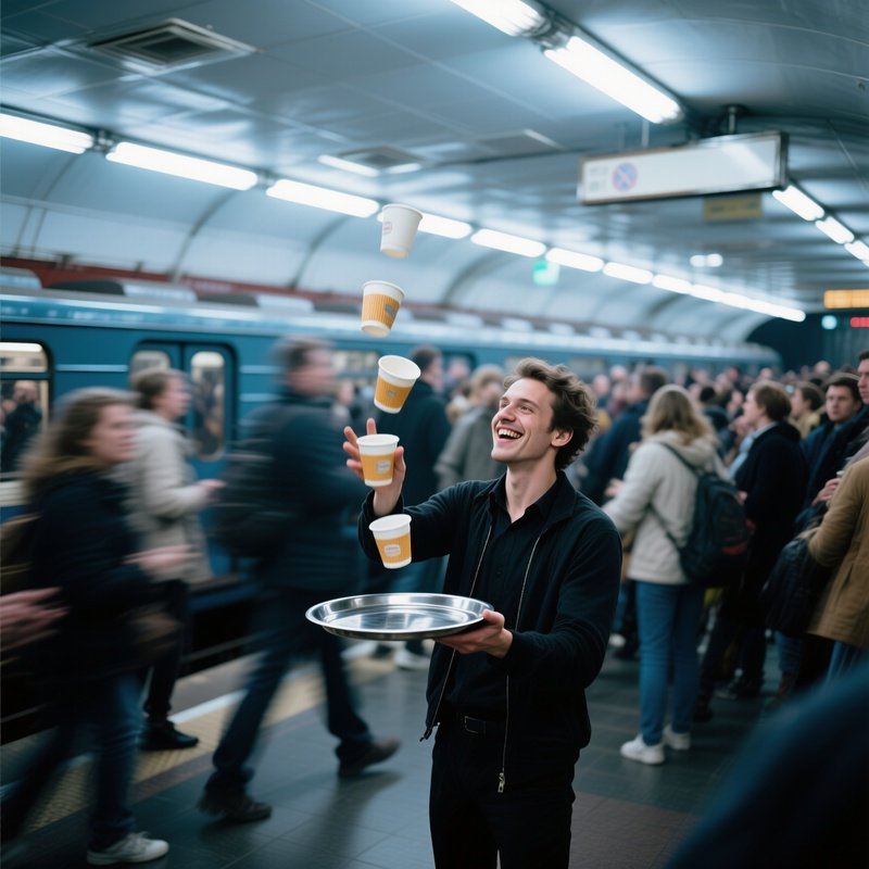 Moscow Subway Rush Hour Cup Flips