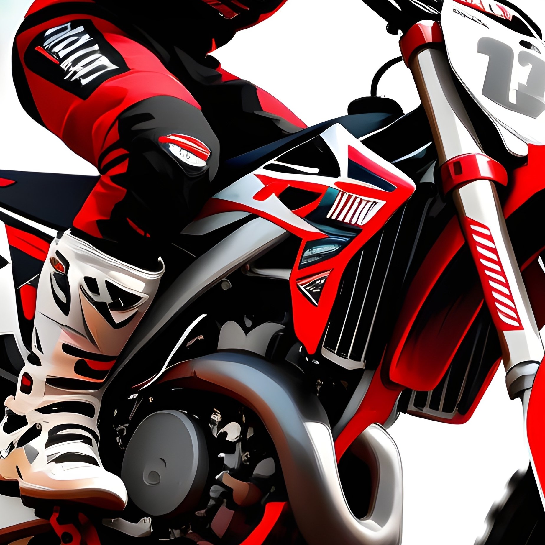 Motocross Racer Grav Nitro Soaring Through Smoke Trails Digital Art - Full Resolution Quality Preview