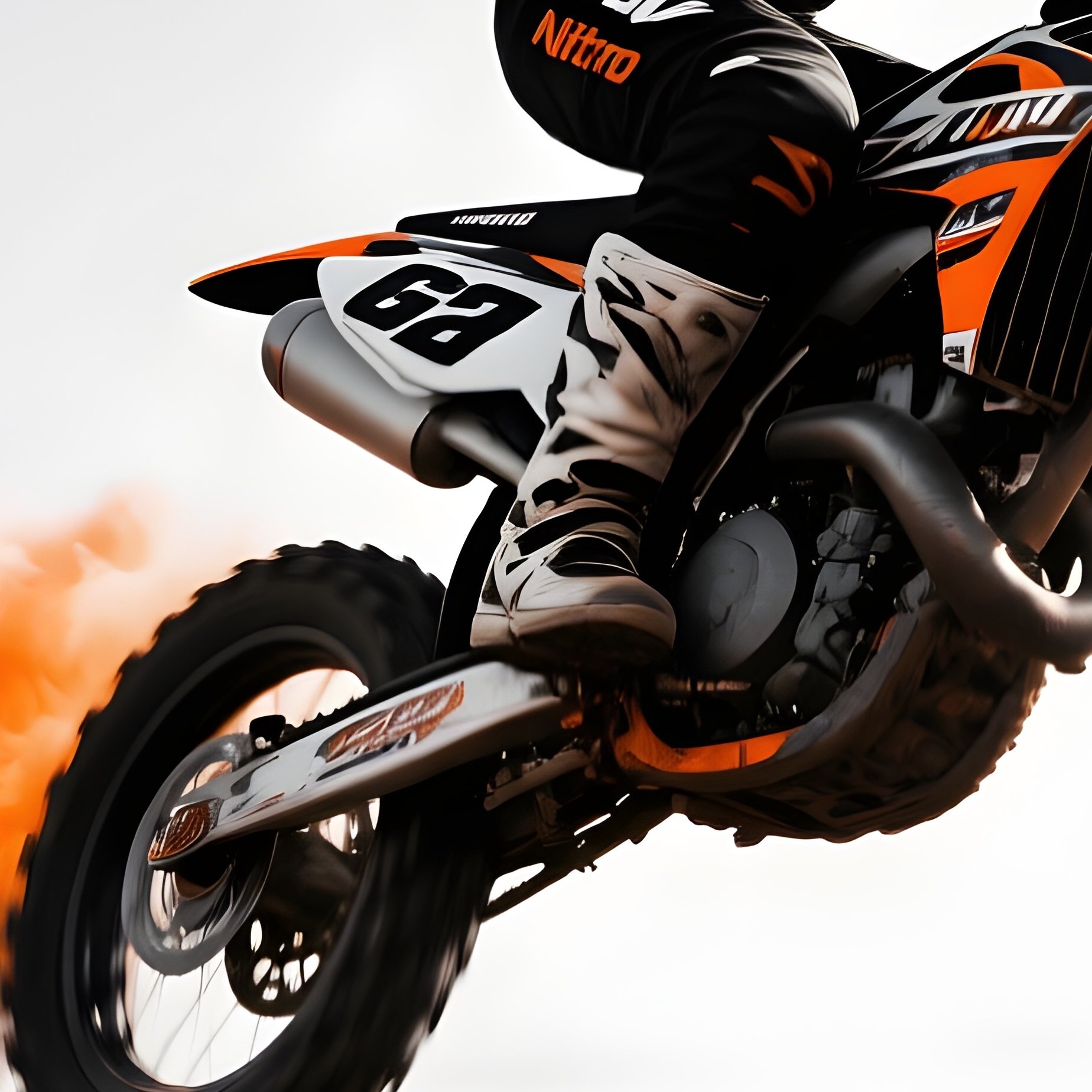 Motocross Racer Grav Nitro Soaring Through Smoke Trails - Full Resolution Quality Preview