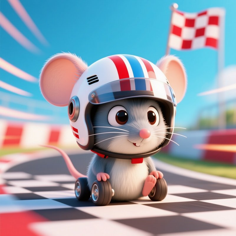 Motorcycle Helmet Round Mouse Shaped Tiny Racing Helmet