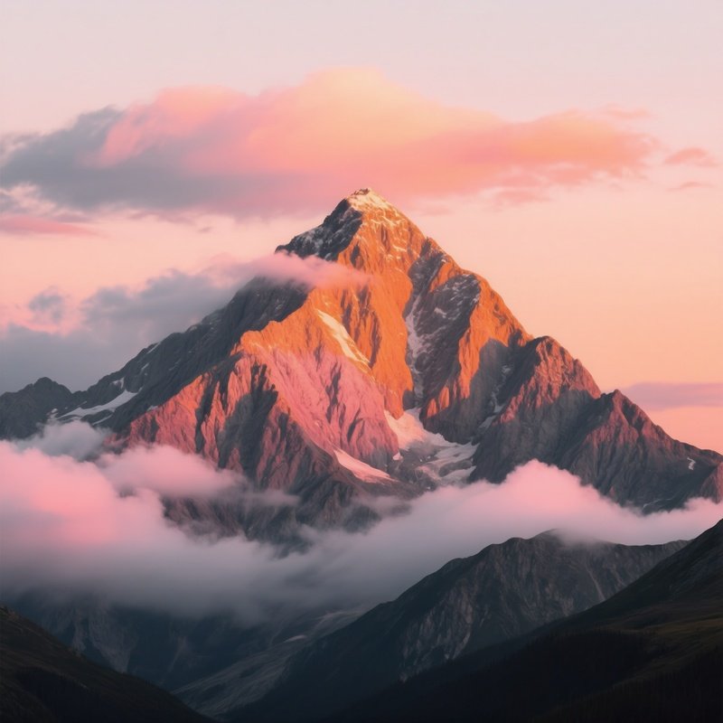 Mountain Peak At Sunset Mountain Sunset