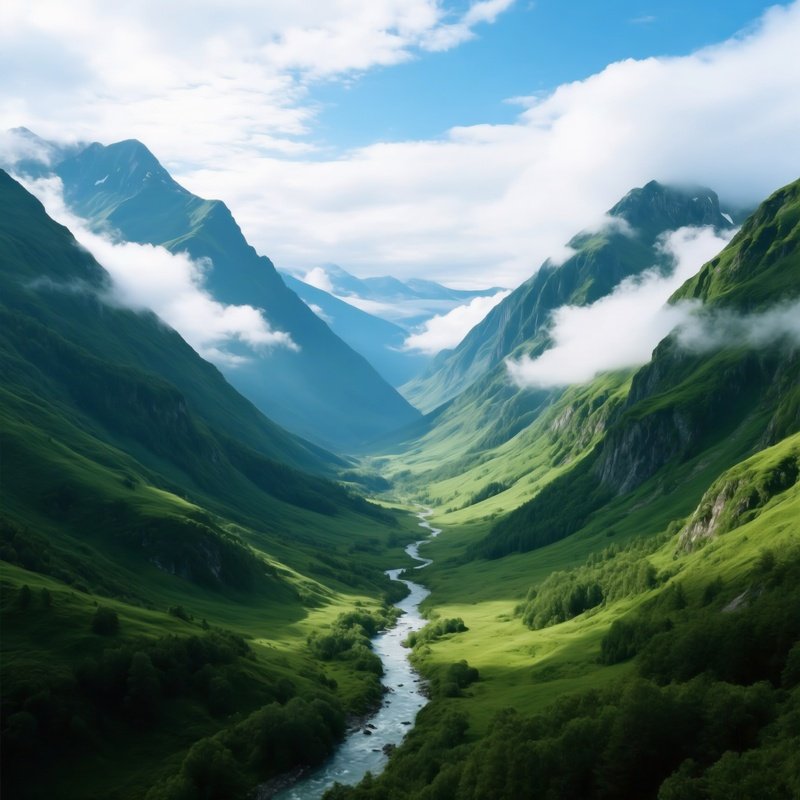 Mountain Valley Landscape Landscape Mountains