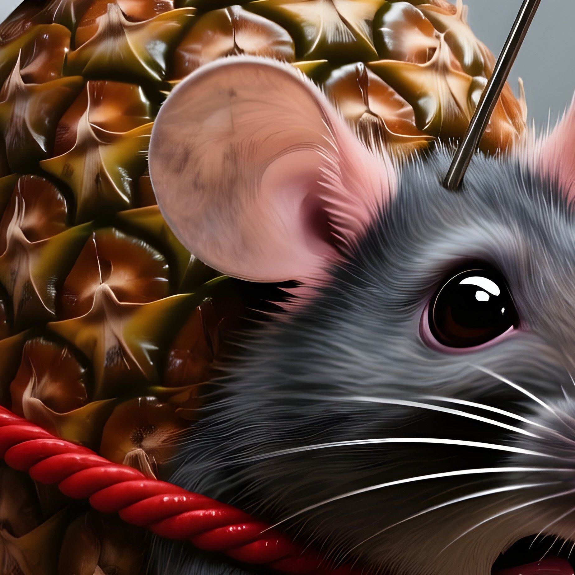 Mouse Shaped Pineapple Grenade Metaphor - Full Resolution Quality Preview