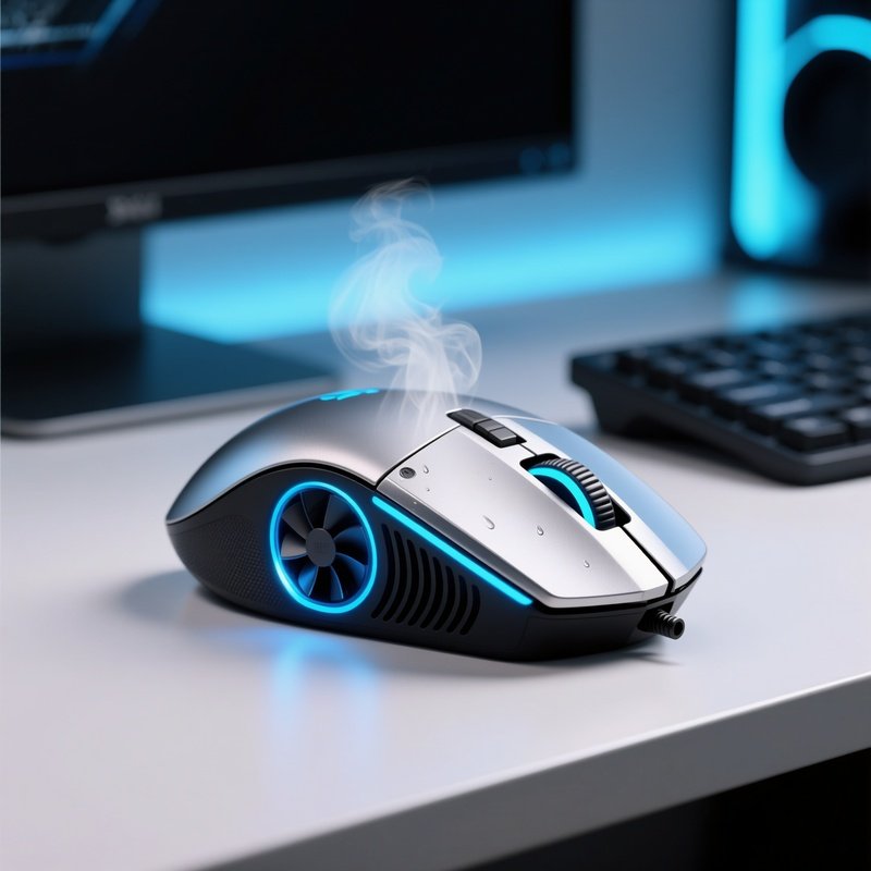 Mouse With A Fan Built In Cooling Fan