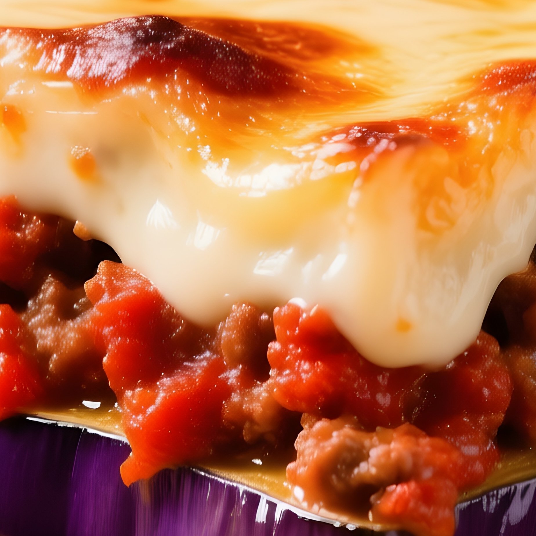 Moussaka Square Slice Layers - Full Resolution Quality Preview