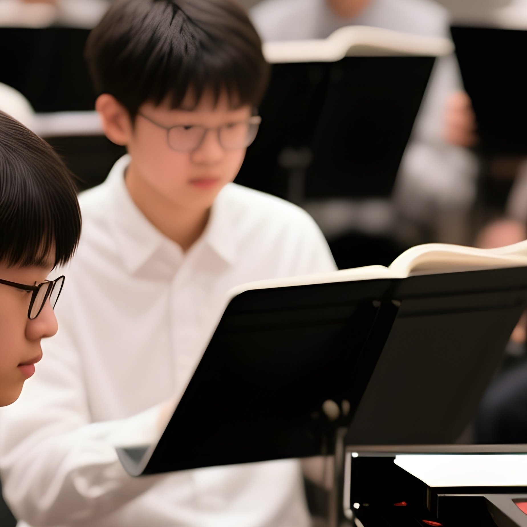 Music Students Rehearsing In A Classroom - Full Resolution Quality Preview