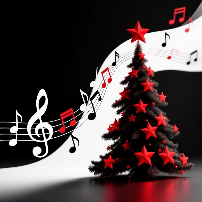 Musical Notes And A Christmas Tree Music Christmas