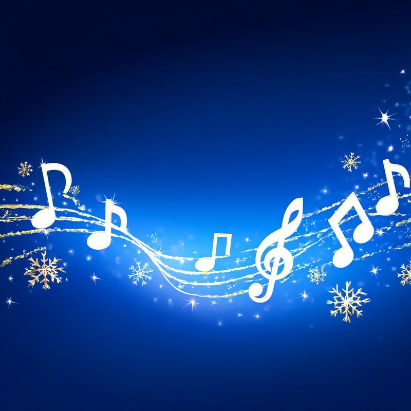 Musical Notes Intertwined With Snowflakes Music Winter