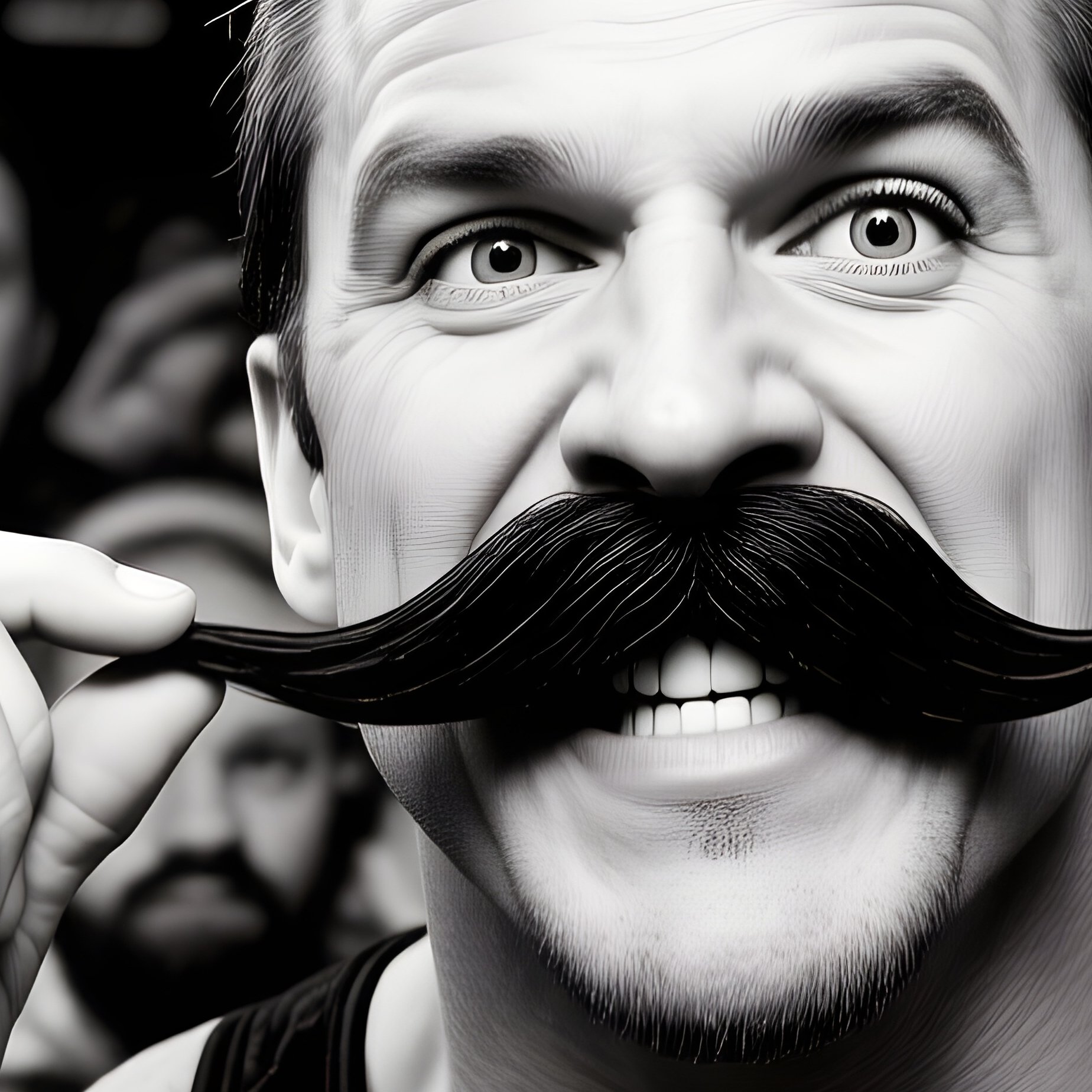 Mustache Twirl Wrestling Victory Photograph - Full Resolution Quality Preview