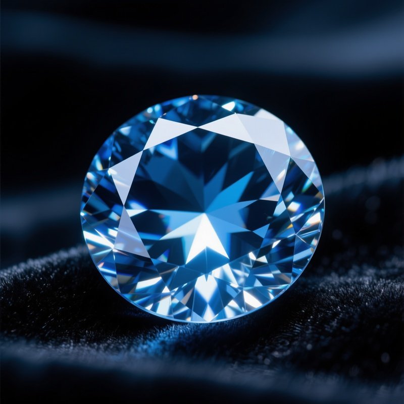 Natural Blue Zircon Showing Double Refraction And High Sparkle