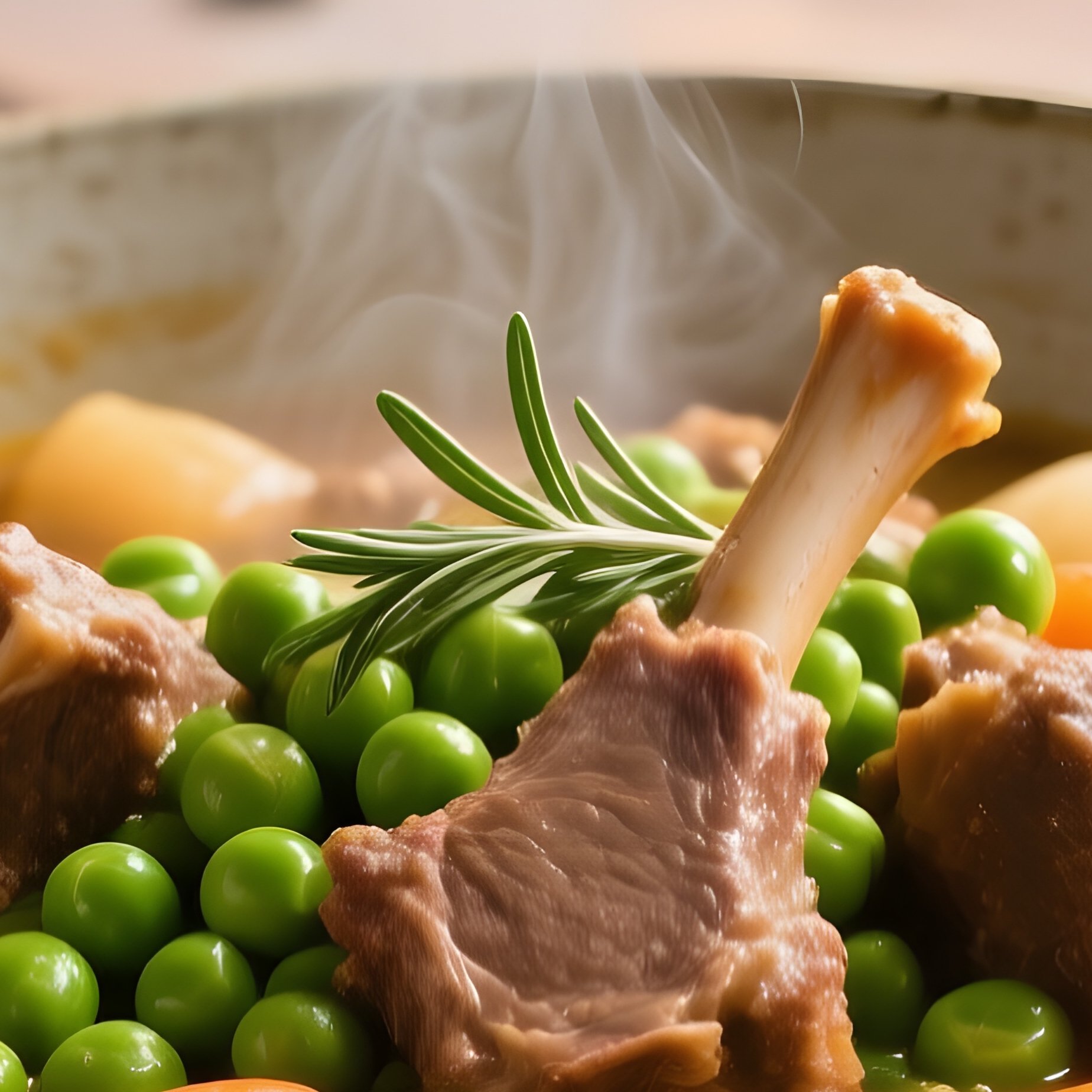 Navarin D Agneau Spring Lamb Stew With Peas Carrots Turnips In Light Gravy - Full Resolution Quality Preview