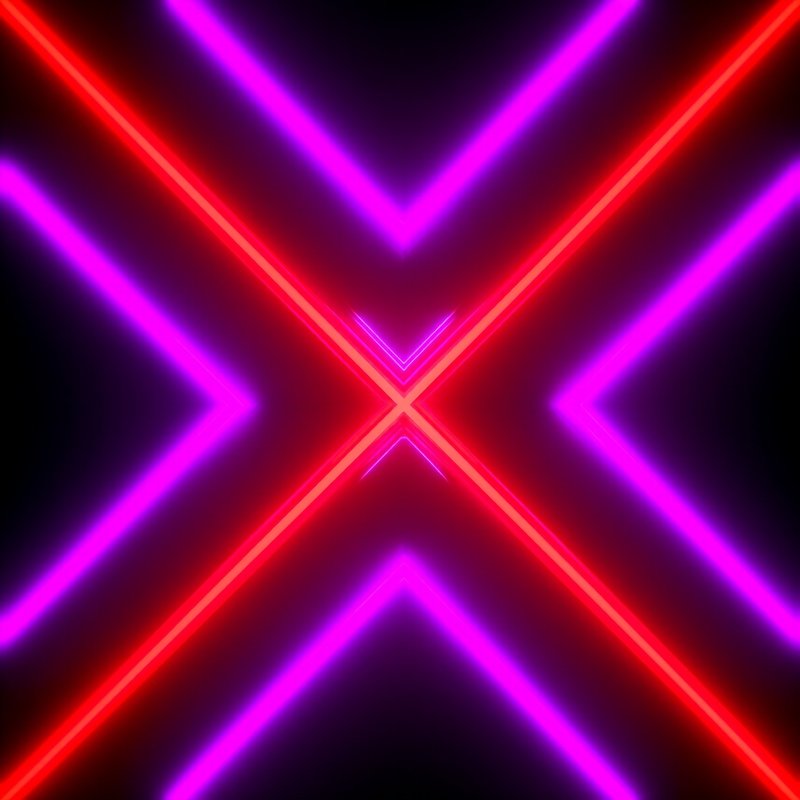 Neon Light Patterns Forming An X Shape Neon Light Art