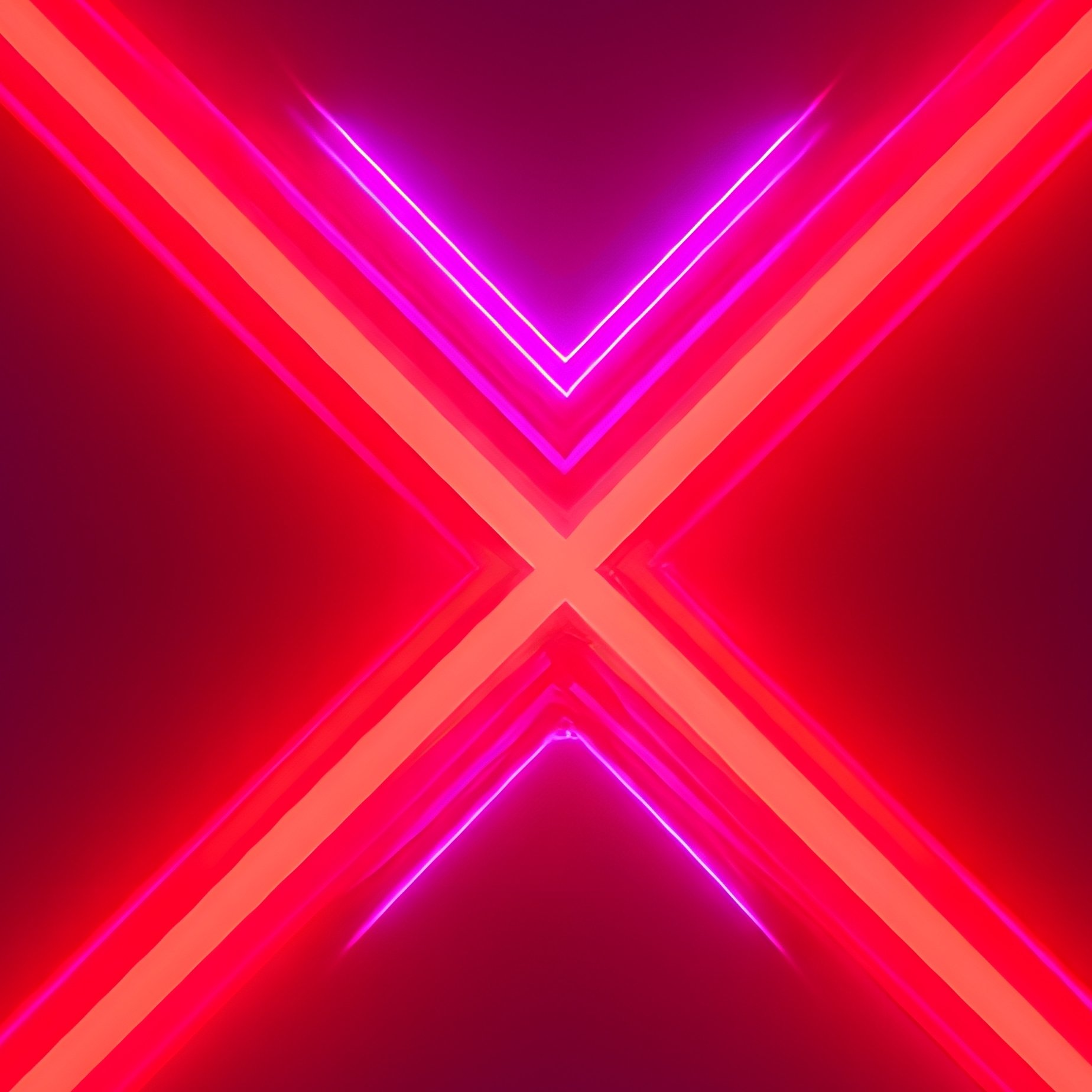 Neon Light Patterns Forming An X Shape Neon Light Art - Full Resolution Quality Preview