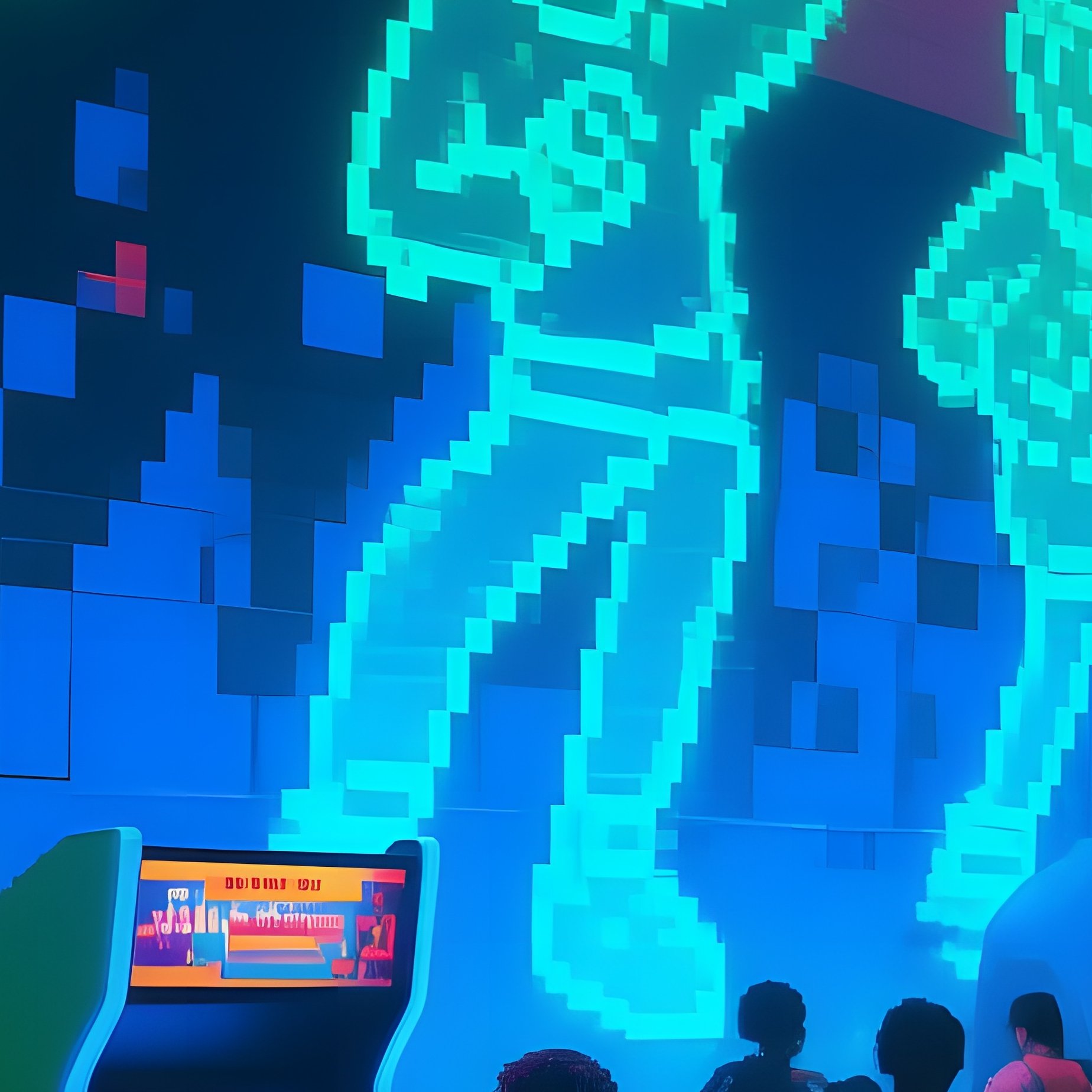 Neon Lit Arcade Tokyo Night Holographic Murals - Full Resolution Quality Preview