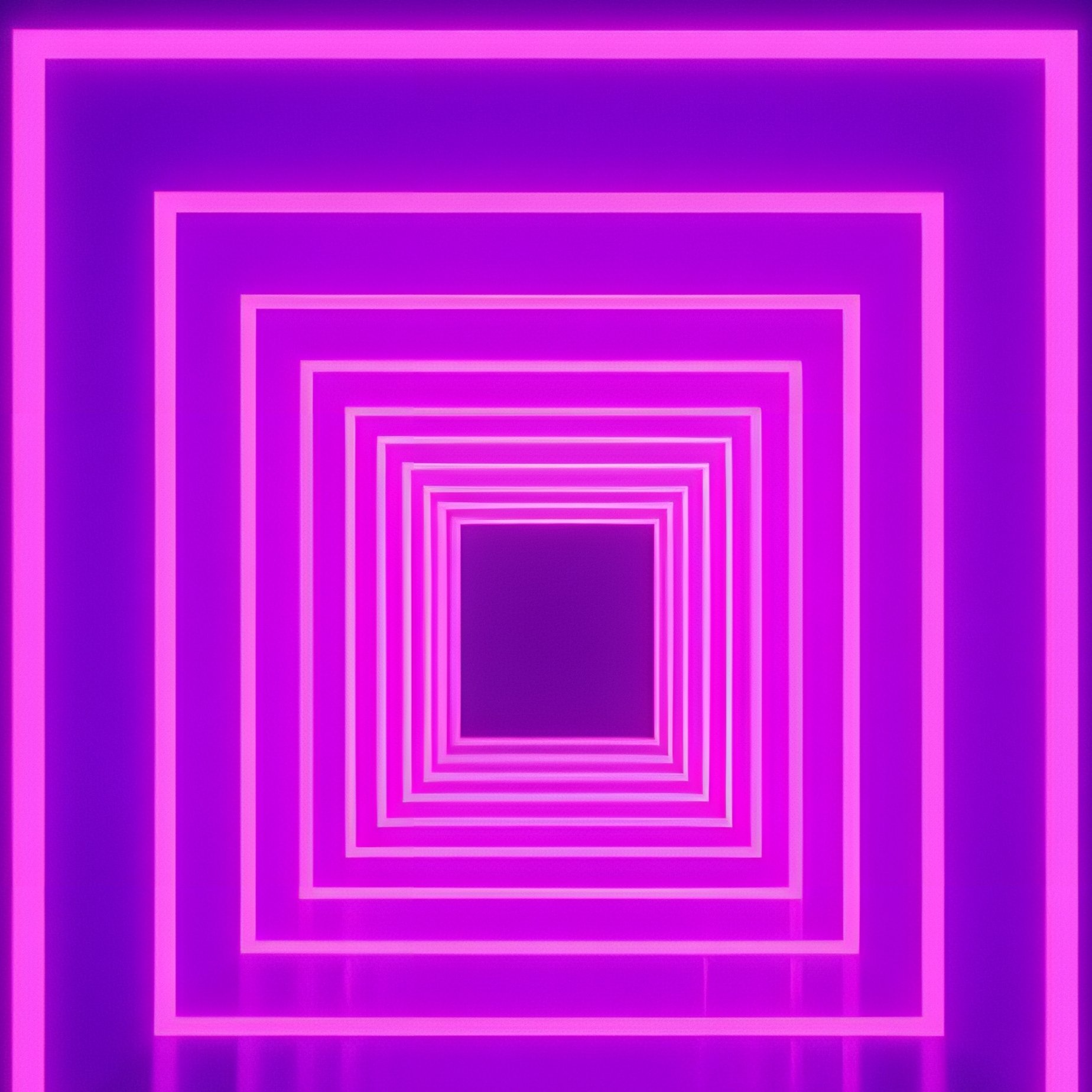 Neon Lit Geometric Tunnel Through Foliage Neon Tunnel - Full Resolution Quality Preview