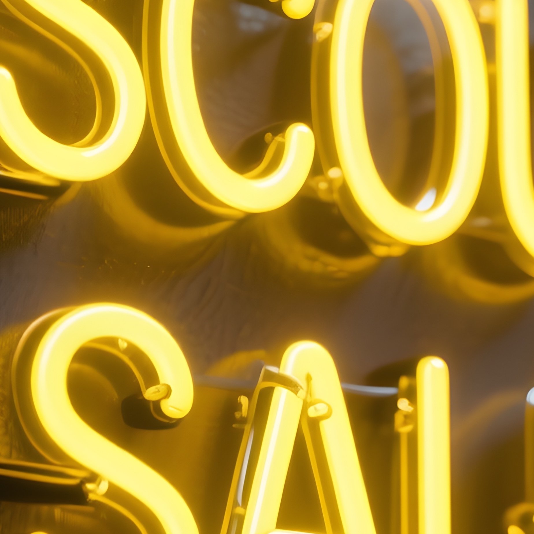 Neon Sign Discount Sale Dark Wall - Full Resolution Quality Preview