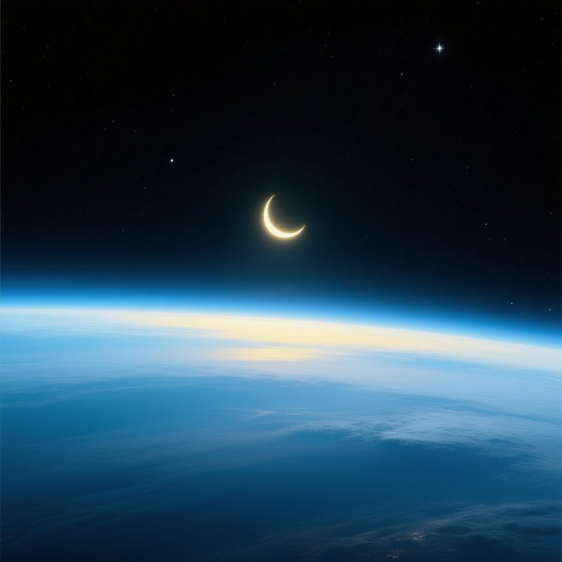 Neptune Sunrise Cold Space Starry Background