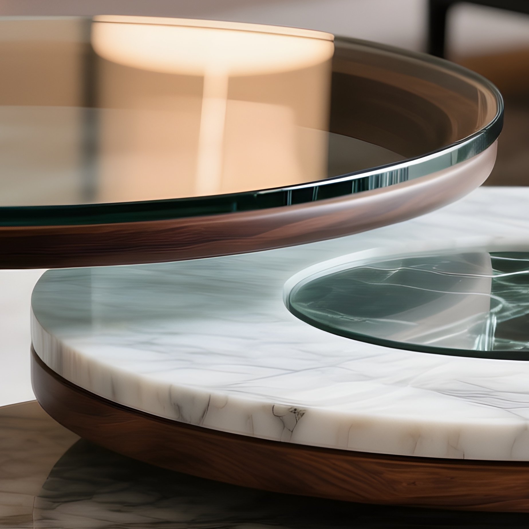 Nesting Coffee Tables Mixed Materials - Full Resolution Quality Preview