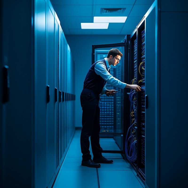 Network Engineer In Server Room