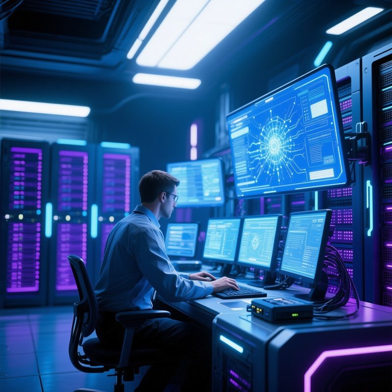 Network Engineer In Server Room Scenario