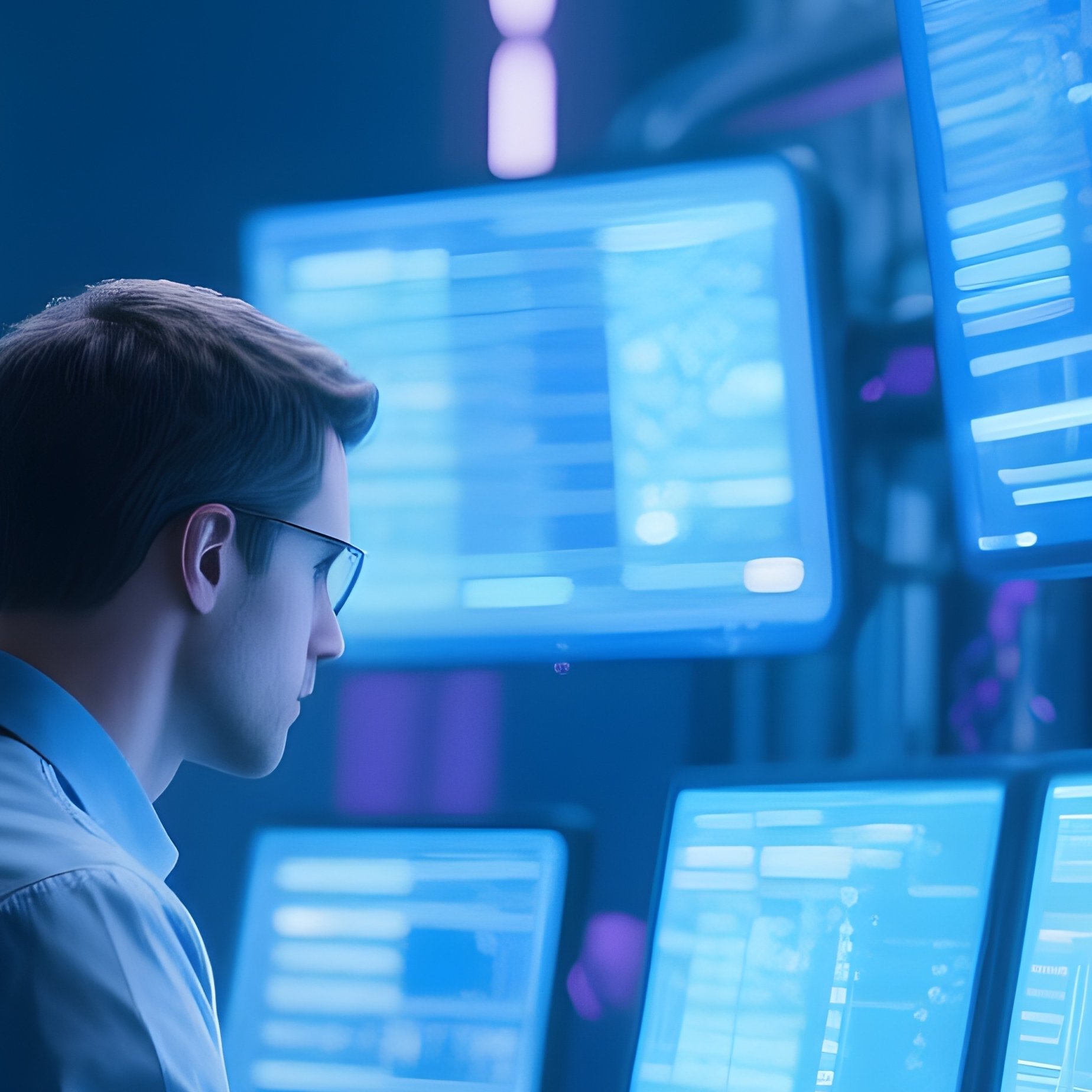 Network Engineer In Server Room Scenario - Full Resolution Quality Preview