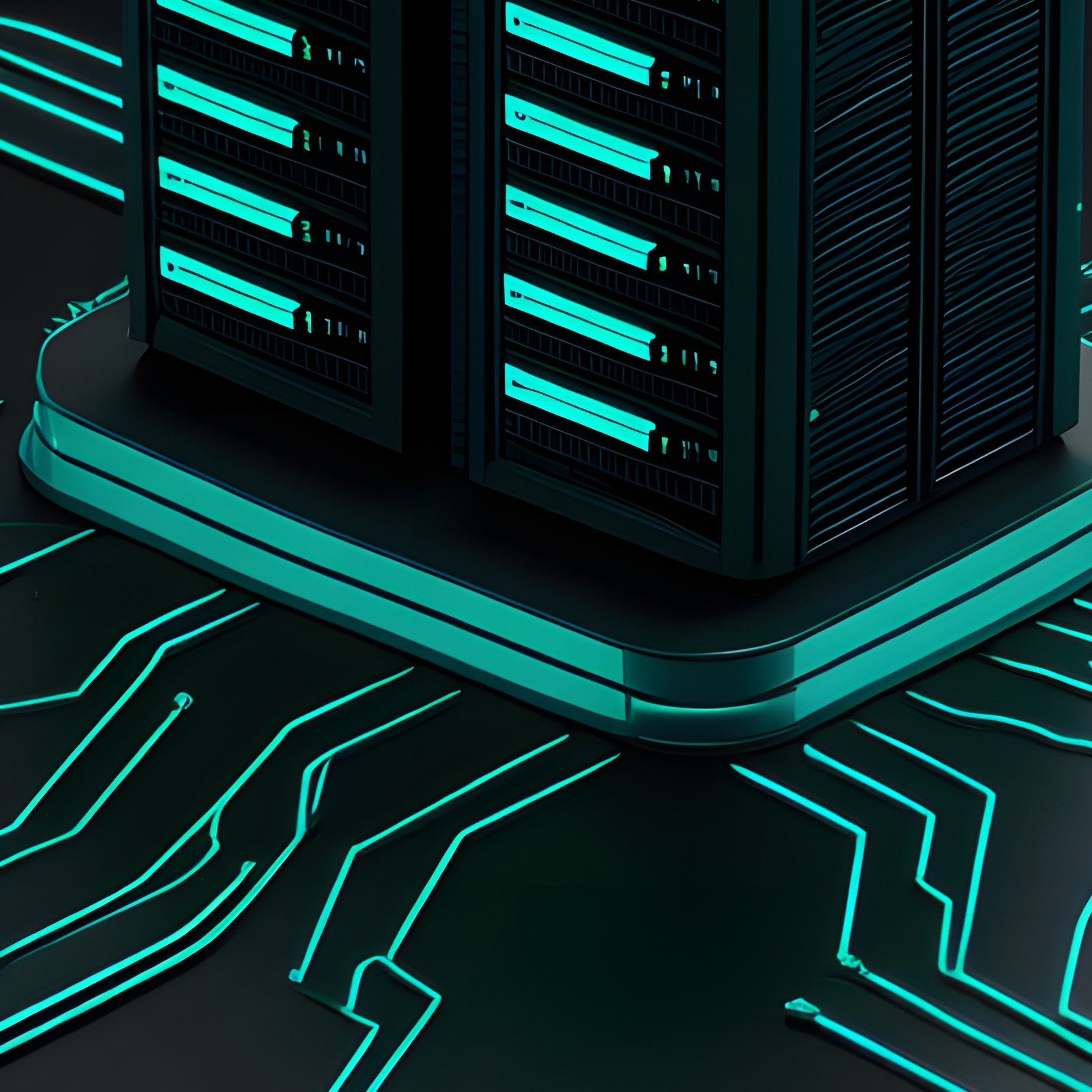 Network Of Connected Devices Centered Around Servers Network - Full Resolution Quality Preview
