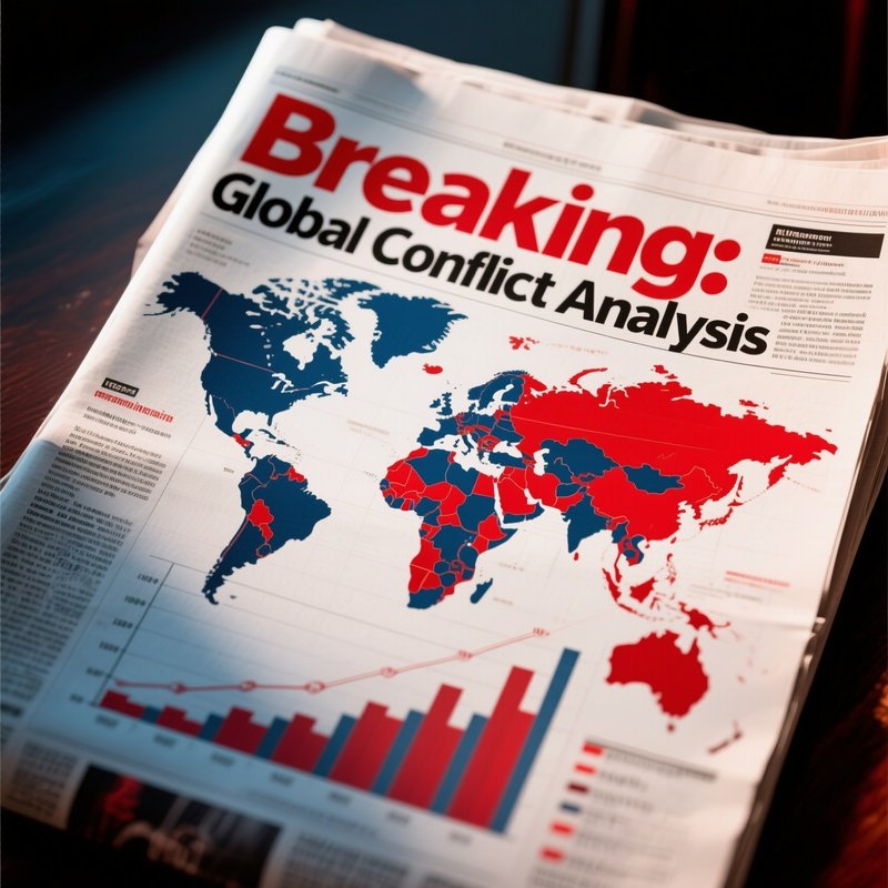 Newspaper With Analysis Chart And World Map