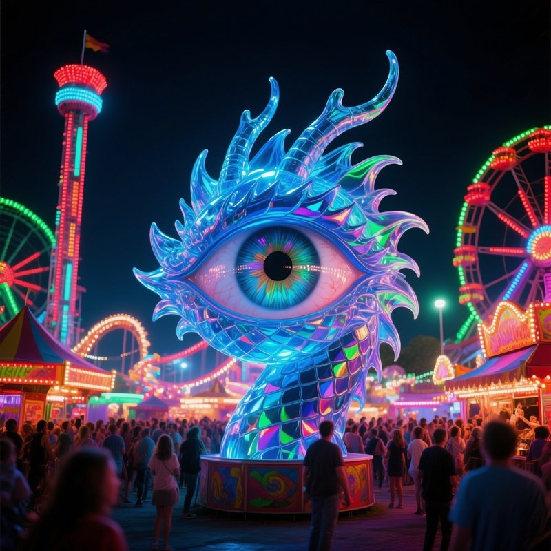 Nighttime Carnival Glass Dragon Eye