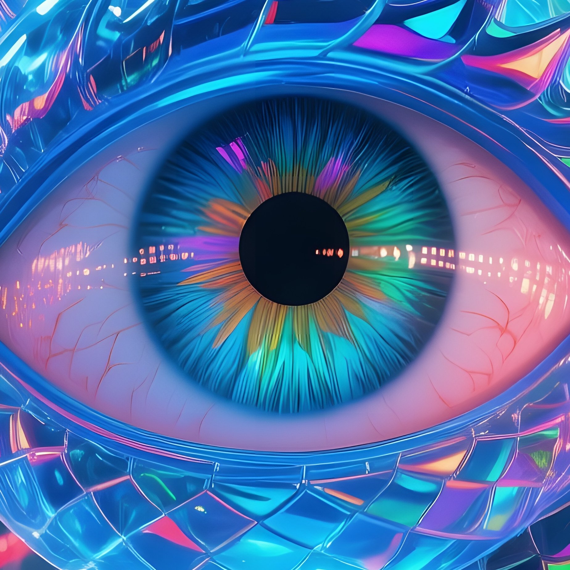 Nighttime Carnival Glass Dragon Eye - Full Resolution Quality Preview