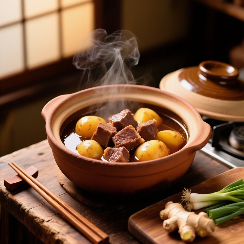Nikujaga Simmered Beef Potatoes Sweet Soy Broth