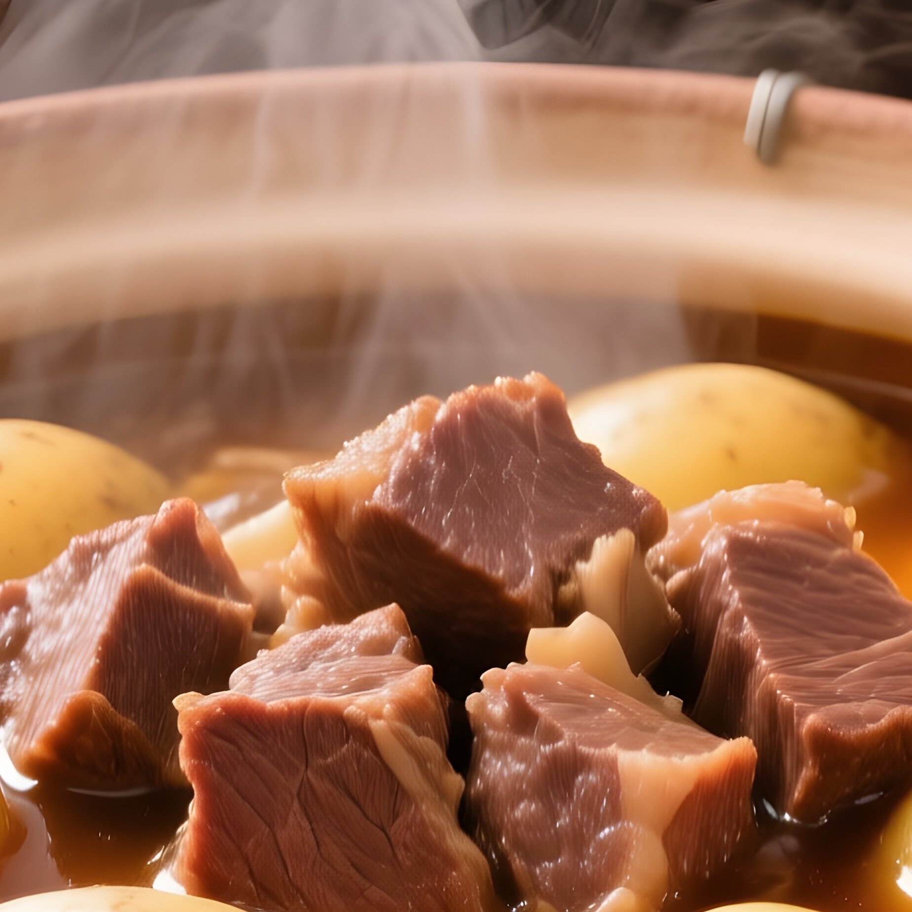 Nikujaga Simmered Beef Potatoes Sweet Soy Broth - Full Resolution Quality Preview