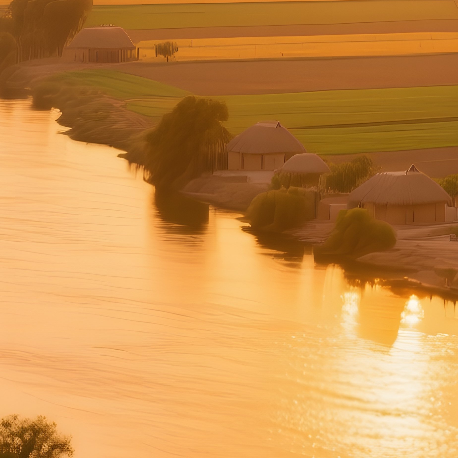Nile Delta Golden Hour Panorama - Full Resolution Quality Preview