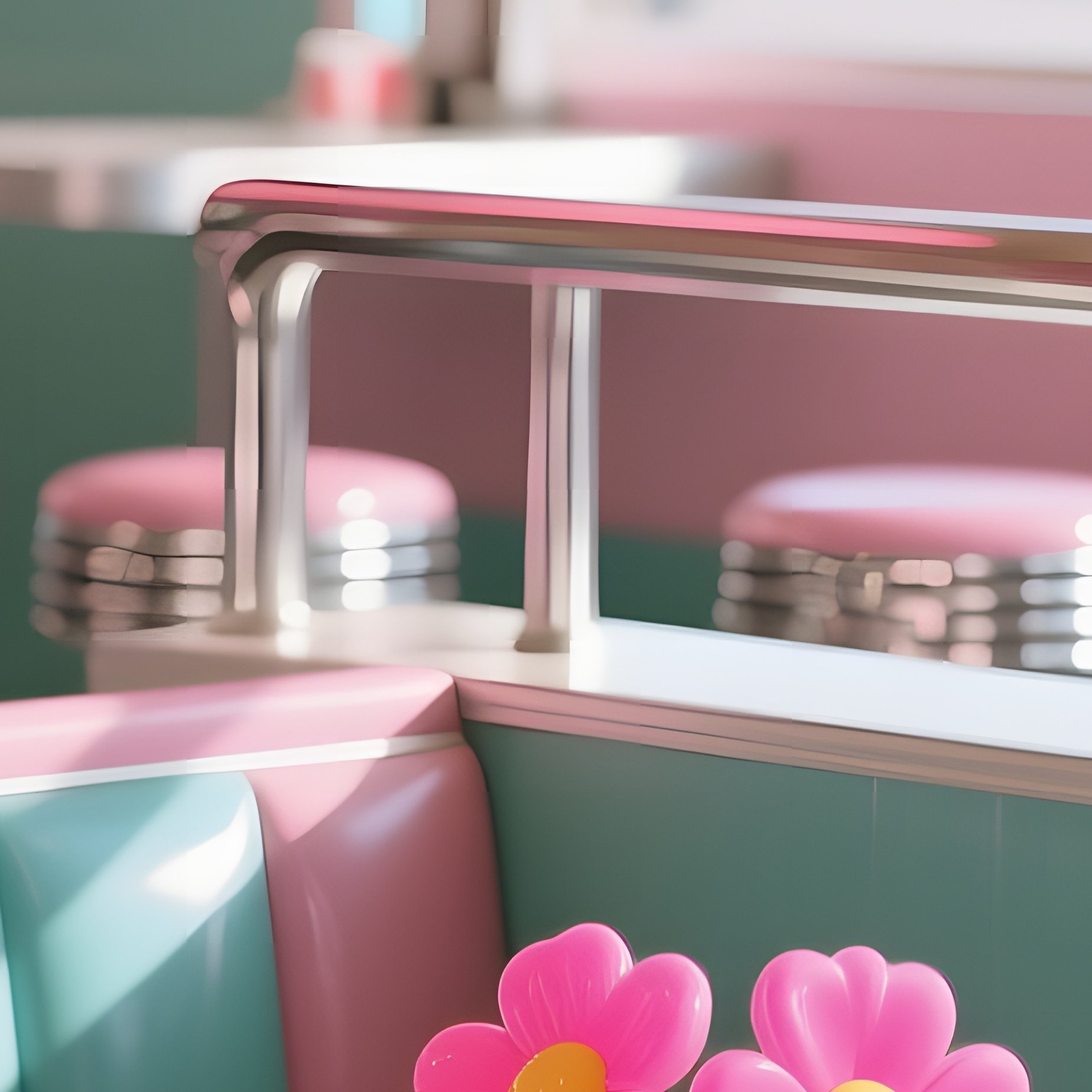 Nostalgic 1950S Diner Booth - Full Resolution Quality Preview
