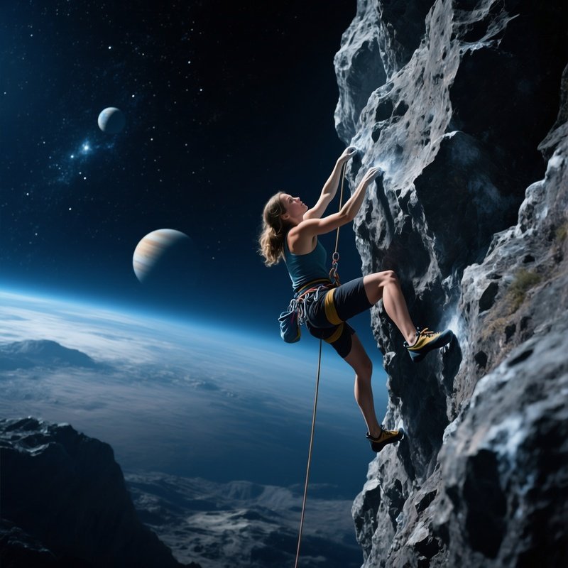 Nova Lyn Climbing Asteroid Cliff