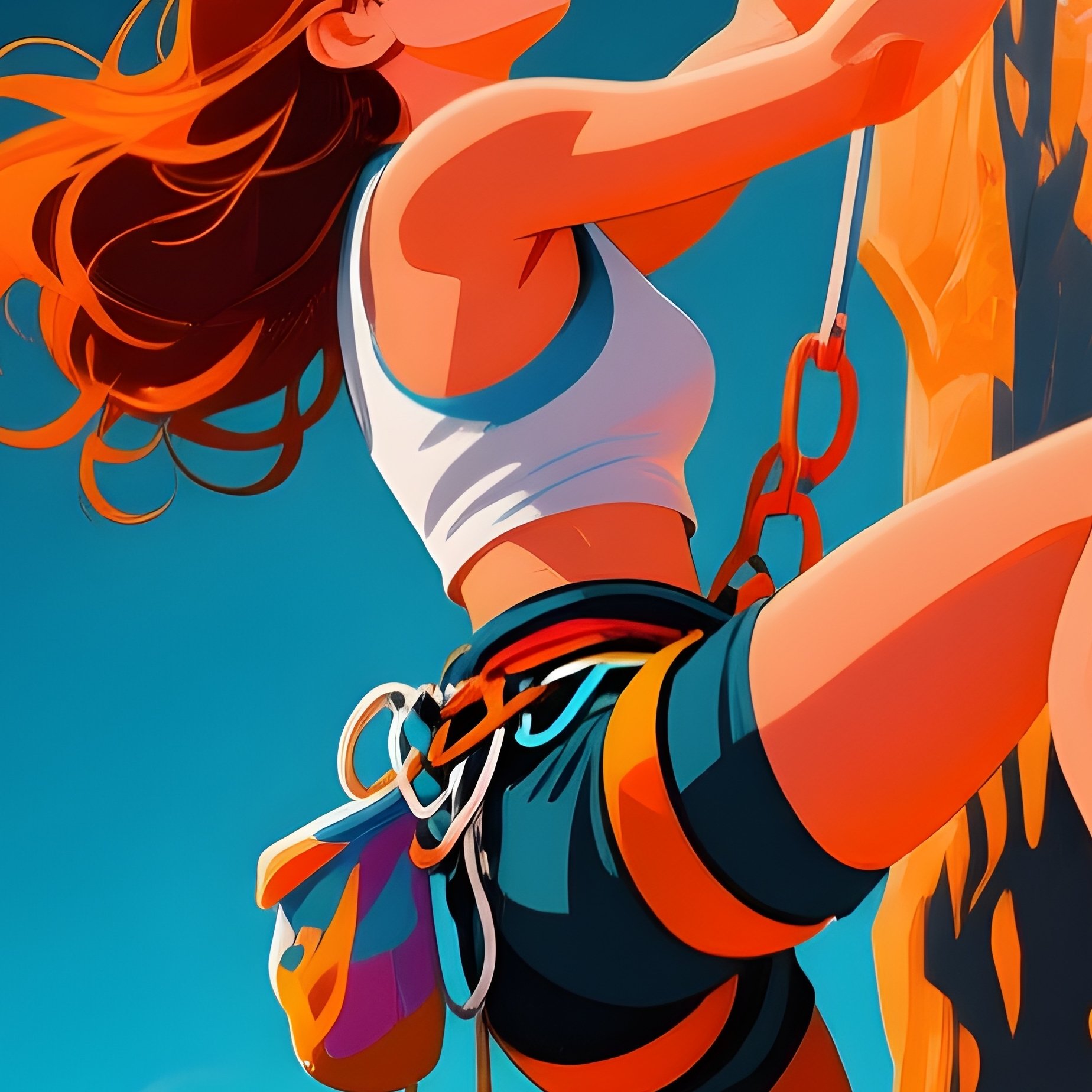 Nova Lyn Climbing Asteroid Cliff Digital Art - Full Resolution Quality Preview