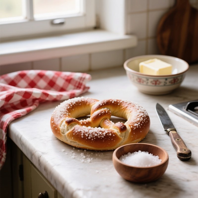 Obwarzanek Krakowski Braided Ring Shaped Bread Covered In Salt